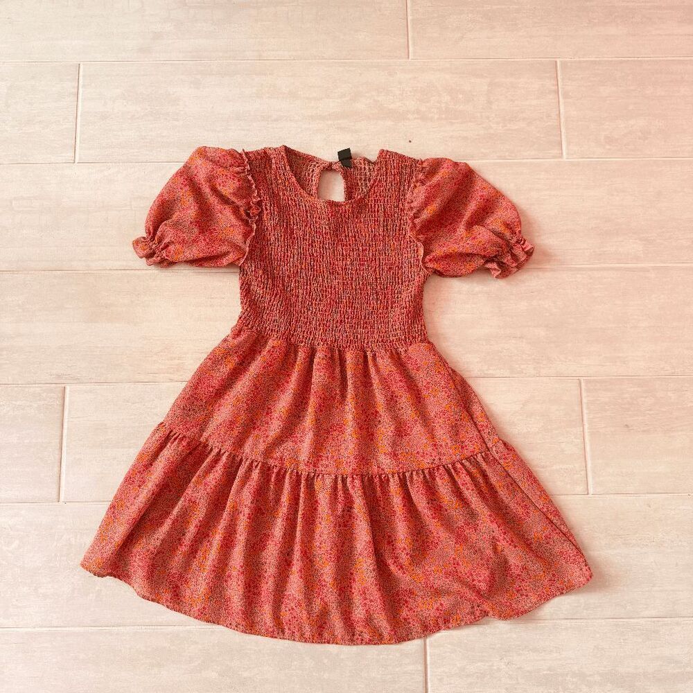 WILD FABLE Dress Smocked Pink Floral Lined Layered Skirt Small Pink Cottagecore